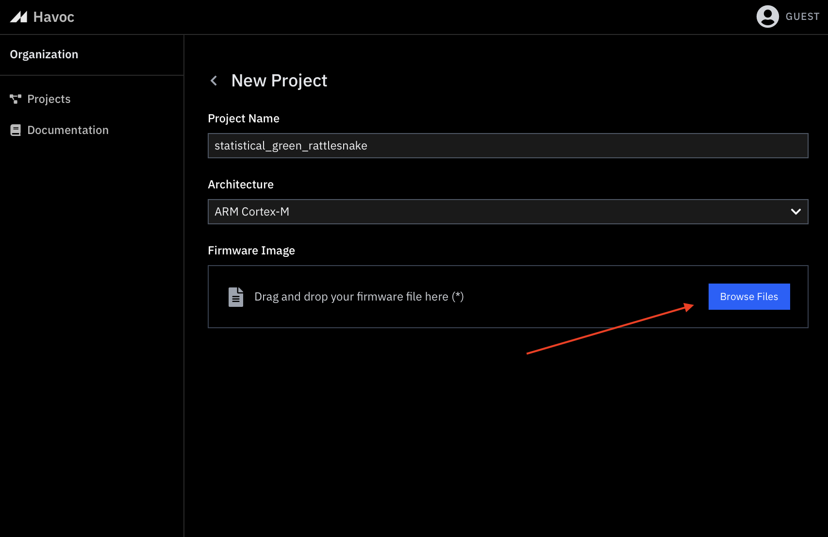 Creating a Project image 2